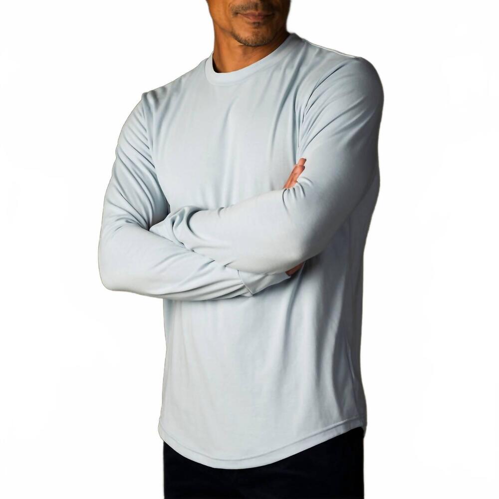 NEW LAIRD quattro cotton blend long sleeve top in mist